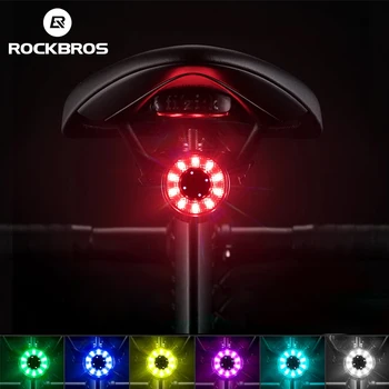 ROCKBROS bisiklet arka ışık USB şarj emniyet uyarı bisiklet ışık renkli bisiklet kuyruk ışık bisiklet ışık bisiklet aksesuarları