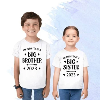 Ben Terfi Büyük Kardeş / Kardeş 2023 Çocuk T-Shirt Çocuk T Shirt Bebek Duyuru Üstleri Yürümeye Başlayan Gömlek yaz giysileri