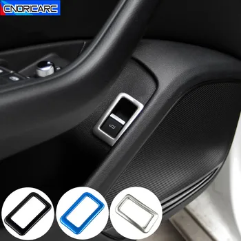 Araba Kapı Gövde Anahtarı Düğmesi Dekorasyon krom çerçeve Siyah Mavi Sticker Trim İçin Audi A4 B9 2017 İç Oto Aksesuarları