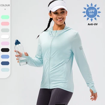 UPF50 + Açık Güneş Koruma Spor Koşu Ceket Hafif Nefes kapüşonlu ceket Uzun Kollu Fermuar Spor Kazak