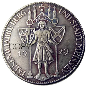 DE (34)Almanya WEİMAR REP 1929-E AR 5 Reichsmark Gümüş Kaplama Kopya Paraları