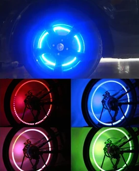 Bisiklet ışık pil ile dağ yol bisikleti bisiklet ışıkları LED lastik vana Caps tekerlek konuşmacı led ışık BL0157 bisiklet ışık