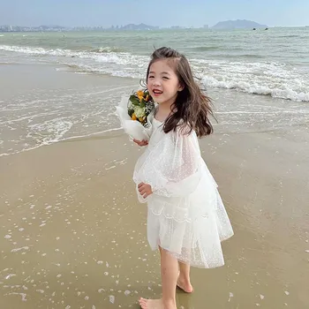 Yaz Zarif Çiçek Dantel Elbise Kız Prenses Parti düğün elbisesi Töreni Balo elbisesi Communion Genç Kız Giysileri
