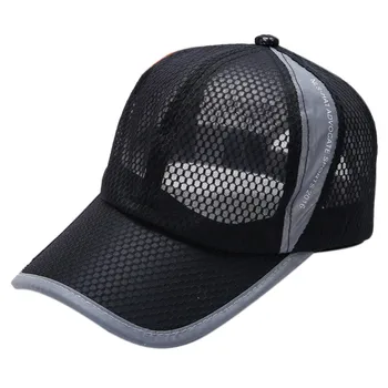 Unisex Örgü beyzbol şapkası yaz yetişkin spor nefes şapka kapaklar ayarlanabilir kayış siyah bej mavi kapaklar