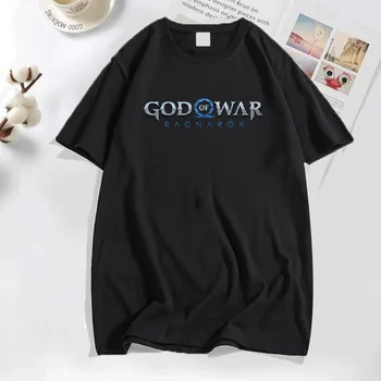 Komik God of War 2 Ragnarok Geliyor T-Shirt Erkekler Yuvarlak Boyun T Gömlek Klasik Kısa Kollu Tee Gömlek Büyük Boy erkek Giysileri
