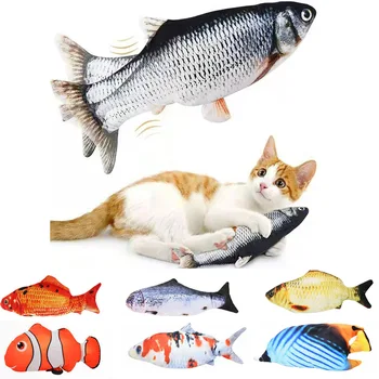 Kedi USB şarj aleti Oyuncak Balık İnteraktif Elektrikli Disket Balık Kedi Oyuncak Gerçekçi Pet Kediler Çiğnemek Bite Oyuncaklar Pet Malzemeleri Kediler Köpek Oyuncak