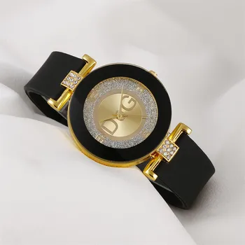 Basit siyah beyaz kuvars saatler kadınlar minimalist tasarım silikon kayışlı kol saati büyük arama kadın moda yaratıcı izle