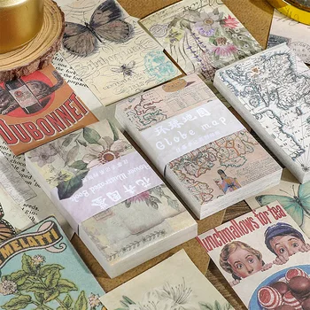 60 adet Vintage Malzemeleri Mini Kitap Kelebek Çiçek DIY Scrapbooking Günlüğü Yaratıcı Kırtasiye Kolaj Fotoğraf Albümü kraft el işi kağıdı