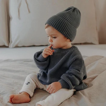 Kore Tarzı Çocuk Giyim Gevşek Rahat Örme Kazak Bebek Erkek Kız Kazak Sonbahar Bahar Bebek Bebek Kazak Kazak