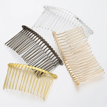 5 adet 20 Diş Saç Tarak 7.5 cm Metal Kavisli saç aksesuarları Tabanı Dıy Takı Yapımı için Gelin Düğün Kafa Dekorasyon Malzemesi