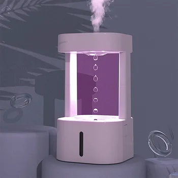 580 ml Anti-yerçekimi su damlası nemlendirici 3 modları Levitating su damlaları ultrasonik soğuk Mist Maker sisleyici ile renkli ışık