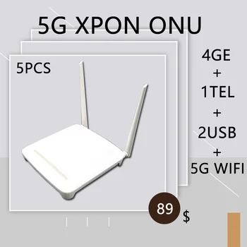 5 adet F607L 5G XPON ONU 4GE+1TEL + 2USB Çift Bant 5G Wıfı İkinci El GPON/EPON ONT Yönlendirici Güç Olmadan Ücretsiz Kargo