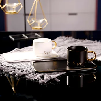 İskandinav Tarzı Seramik Kahve Fincanı Kahvaltı fincan ve çay tabağı seti Öğleden Sonra çay bardağı